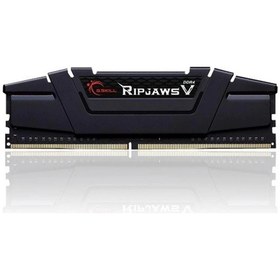 Resim Gskill 8gb Ripjawsv Siyah Ddr4 3200mhz Cl16 1.35v Tek Modül Ram F4-3200c16s-8gvkb Soğutuculu Pc Ram 