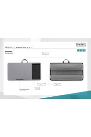 Resim Digitus Minderli Laptop Sehpası 17INÇ Max Notebook, Tablet ve Telefon Bölmeli Masa 