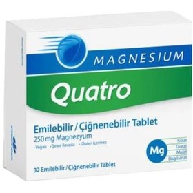 Resim Quatro Magnesium 250mg 32 Çiğneme Tableti 