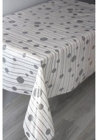 Resim Pvc Şeffaf Kaplama Zemin Kaydırmaz Silinebilir Muşamba Masa Örtüsü Mlssa-yuvarlakçizgi Gri 