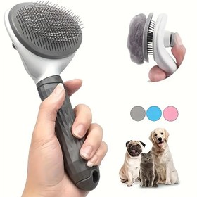 Resim PetPro 2'si 1 Arada Köpek Bakım Fırçası ve Saç Çıkarıcı Paslanmaz Çelik Ayrılabilir Tarak ile - Ergonomik Sap, Pil Gerektirmez, Tüm Köpek Irkları ve Boyutları için Kolay Temizlik 
