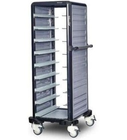 Resim Gastrolley Tekli Termo Tepsi Arabası, 9 Tepsi Kapasiteli, 2 Yanı Kapalı, Arka Kapalı 