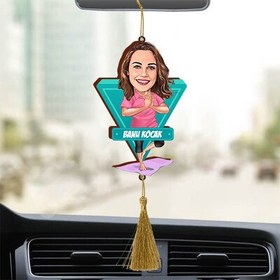 Resim Kişiye Özel Yoga Yapan Kadın Araba Süsü 