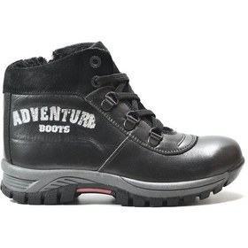 Resim Onlo Ayakkabı Av.150 Hakiki Deri Siyah Fermuarlı Erkek Çocuk Bot Siyah 