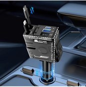 Resim Challenger 66w 4ü1 Arada Mecha Araç Şarj Cihazı Geri Çekilebilir Kablolu Çift Usb C Portlu Pembe 