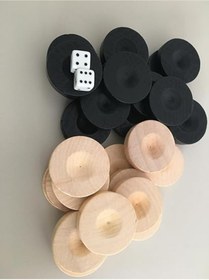 Resim Sevimle Store Yapımı Ahşap Tavla Pulu 2 Adet Zar Hediye 35 mm 