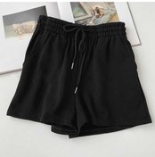 Resim Siyah Kadın Modası Yaz Spor Yüksekliği Bel Detaylı Şort Günlük Pantolon Siyah 