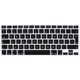Resim iOS Uyumlu Macbook Air 13’ 2017 A1466 Zore Klavye Koruyucu Silikon Ped Siyah 