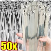 Resim 50'li Paslanmaz Çelik Kablo Bağlantı Elemanları, 4.6mm Geniş Marine Ekipman Sabitleme, Beyaz Çelik Metal Anti-Korozyon Kablo Bağlantı Elemanları, Sıcaklık Dayanıklı, Pas ve Kimyasal Dayanıklı, Gümüş Gri - CNZOYE 