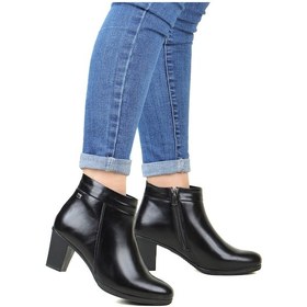 Resim Polaris 584 6 Cm Topuklu Fermuarlı Kadın Bot 967800000284 01 Siyah 