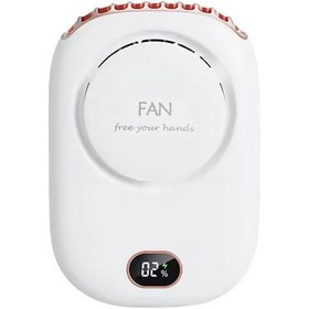 Resim Mini Taşınabilir Boyun Klipsli Kemer Vantilatörü, Yapraksız Vantilatör Beyaz 