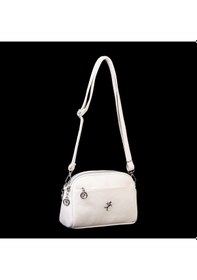 Resim Nas Bag Kadın Günlük Sade Şık Çok Gözlü Çapraz Çanta 23x14 Cm Krem Victoria 