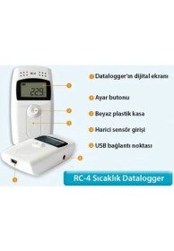 Resim Tekno İstanbul Mini Sıcaklık Kayıt Cihazı Datalogger Rc-4 
