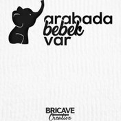 Resim Bricave Arabada Bebek Var Araba-Motosiklet Cam Etiket Sticker 19x8cm 