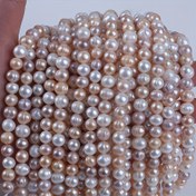 Resim 18cm 8-9mm İnci Boncuklar - Yumuşak Pembe'den Beyaza Doğal Çeşitler, Takı Yapımı için Yüksek Kalite Boncuklar, Ayakkabı ve Saat Aksesuarları, Sevgililer Günü & Mardi Gras El İşleri, Parlak Yüzey, İnce İşçilik, Boncuk Koleksiyonu, Hediye Alışverişi 