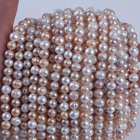 Resim 18cm 8-9mm İnci Boncuklar - Yumuşak Pembe'den Beyaza Doğal Çeşitler, Takı Yapımı için Yüksek Kalite Boncuklar, Ayakkabı ve Saat Aksesuarları, Sevgililer Günü & Mardi Gras El İşleri, Parlak Yüzey, İnce İşçilik, Boncuk Koleksiyonu, Hediye Alışverişi 