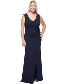 Resim Moda Berray 8004 Omuz - Bel Işleme Kruvaze Abiye Elbise Lacivert Lacivert 