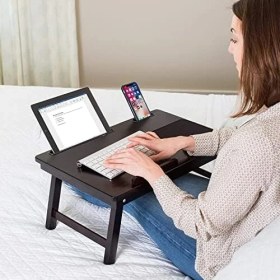 Resim SDT Group Eğim Ayarlı Ahşap Portatif Tablet Laptop Sehpası Keyif Masası 