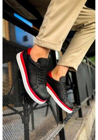 Resim Chekich Ch979 - Santoni Gbt Spor Erkek Ayakkabı Sıyah/kırmızı Çok Renkli 