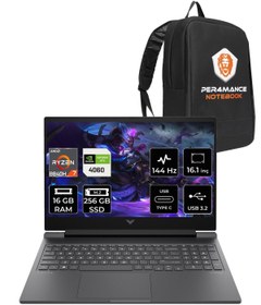 Resim HP Victus 16 R7 8845HS 16GB 256GB SSD RTX4060/8GB 144Hz FHD 16.1'' FDOS Gaming Laptop & PER4 ÇANTA 