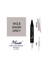 Resim Çift Uçlu Marker Grafik Çizim Kalemi Wg3 Sıcak Gri 