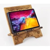 Resim Otantik Çarşı Ahşap Oymalı Masa Üstü Tablet Tutucu Rahle 