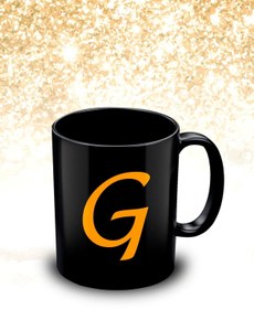 Resim yhfoto G Harfli Siyah Kupa Bardak - Letter G Black Mug - Cup 