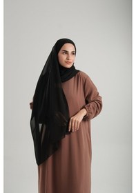 Resim Hürrem Bone Siyah Pratik Hazır Geçmeli Bone Şal Şifon Çapraz 2001 01 Siyah 