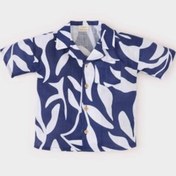 Resim DeFacto Erkek Bebek Desenli Flamlı Poplin Kısa Kollu Gömlek E2024A525SMNV241 Lacivert 