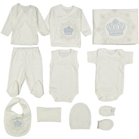 Resim Cherub Baby Unisex Taç Nakışlı Bebek Pamuklu 10 Parça Hastane Çıkışı 