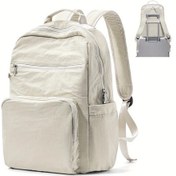 Resim Fochsia Hacimli Çok Cepli Beige Sırt Çantası - Seyahat Okul Günlük Kullanım Bej 
