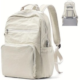 Resim Fochsia Hacimli Çok Cepli Beige Sırt Çantası - Seyahat Okul Günlük Kullanım Bej 