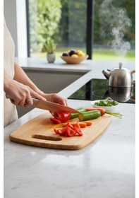 Resim Bambu 2'li Kesme Tahtası-lüx Sunum Tahtası 33x24 Cm-28x20 Cm Bek1003 Kahverengi 