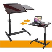 Resim Deko Turkey Paslanmaz Yerden Yükseklik ve Eğim Ayarlı Mouse Bölmeli Tekerli Laptop Sehpası Bilgisayar Masası 