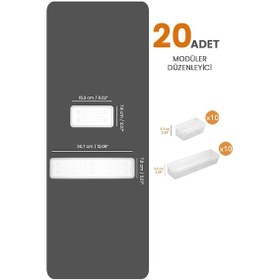 Resim 20'li Modüler Set Kaşıklık Çekmece Içi Düzenleyici Çatal Kaşık Bıçak Düzenleme Organizeri Şeffaf 
