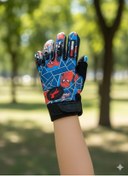 Resim Çocuk Motosiklet & Bisiklet Eldiveni Örümcek Adam Desenli - Güvenli Sürüş İçin 