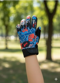 Resim Çocuk Motosiklet & Bisiklet Eldiveni Örümcek Adam Desenli - Güvenli Sürüş İçin 