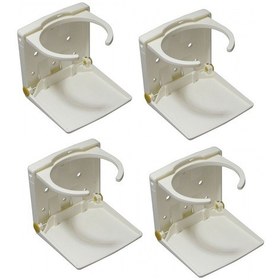 Resim 4 Adet Beyaz Plastik Katlanır Bardaklık Bardak Tutucu - Tekne Yat 