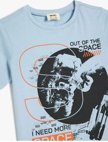 Resim Koton Uzay Baskılı Mavi Erkek Çocuk T-shirt 5skb10158tk Mavi 