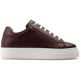 Resim Deery Hakiki Deri Bordo Sneaker Kadın Ayakkabı 