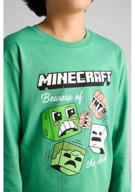 Resim Defacto %100 Pamuklu Mınecraft 2'li Pijama Takımı Erkek Çocuk G9975A826SP 