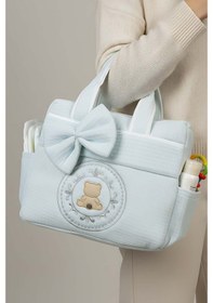 Resim Mavi Ayıcık Fiyonklu Anne Bebek Bakım Çantası Çok Renkli 