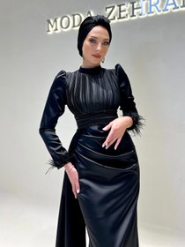 Resim Riva Tesettür Abiye - Bej / 46 
