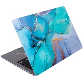 Resim Apple Uyumlu MacBook Air M1 Kılıf 13 İnç Marble15nl Touchıd'li M1 Air A2337 A2179 A1932 İle Açık Yeşil 
