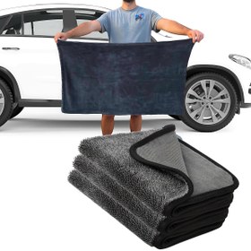 Resim Araba Kurutma Havlusu - Ultra İnce Mikrofiber - Çift Sarımlı Pluş, Keız Tasarım ile Hızlı ve Kolay Kurutma Sağlar. 