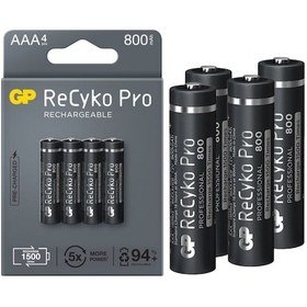 Resim Gp Recyko Pro GP85AAAHCB-2EB4 İnce Aaa 800 Mah Şarjlı 4Lü Pil 