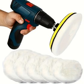 Resim 5 adet Araba Cilalama Pedleri Seti, 5 Boyut 75-180mm, Kumaş Malzeme, Açılı Testere ile Uyumlu, Karbür Taneli, Otomatik Boya Bakımı ve Temizleme Aksesuarları 