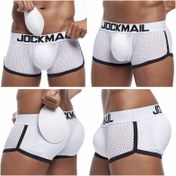 Resim 1 Paket JOCKMAIL Moda Seksi Kalça Kaldırma Şekillendirici Erkek İç Çamaşırı, Çıkarılabilir Destekli Push Up Kuplu Düz Kesim Nefes Alabilen Mesh Kısa Eşofman Spor Külotu 