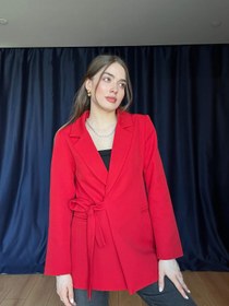 Resim Aec Prive Kadın Kırmızı Beli İnce Gösteren Şık Blazer Ceket - L 