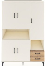 Resim Kronos Dolap 10 Raflı 2 Çekmeceli 5 Kapaklı 132x59x195 Aytaşı-aytaşı/çam Aytası/atlas Çam 